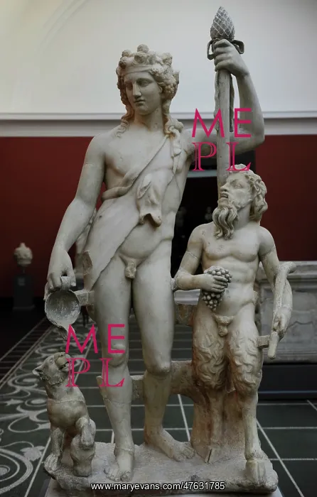 : Bacchus with satyr and panther. Marble : Bacchus with satyr and panther. Marble