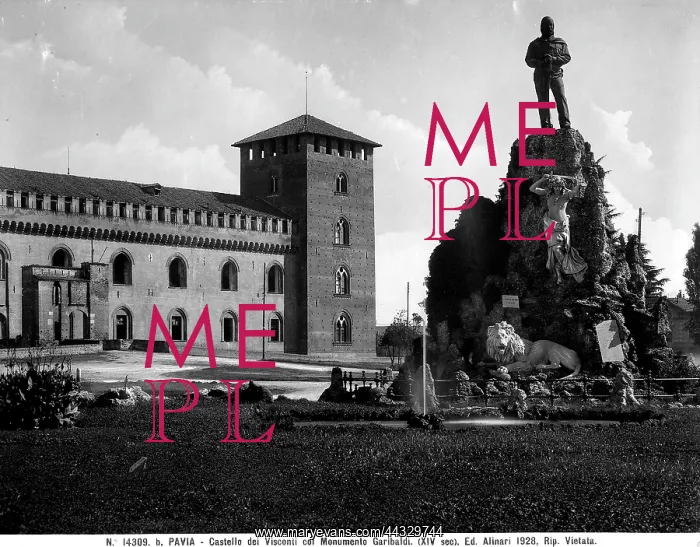 : Italy. View of Piazza Castello in Pavia: in the background : Italy. View of Piazza Castello in Pavia: in the background