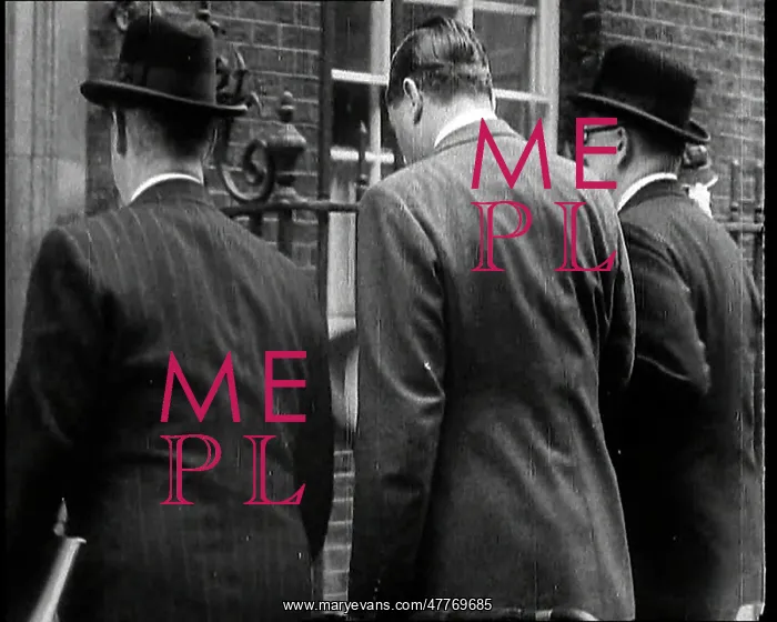 : The Backs of Three Male British Cabinet Ministers : The Backs of Three Male British Cabinet Ministers