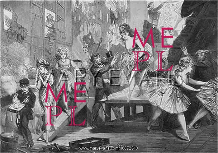 : Backstage scene, with dancers coming off stage : Backstage scene, with dancers coming off stage