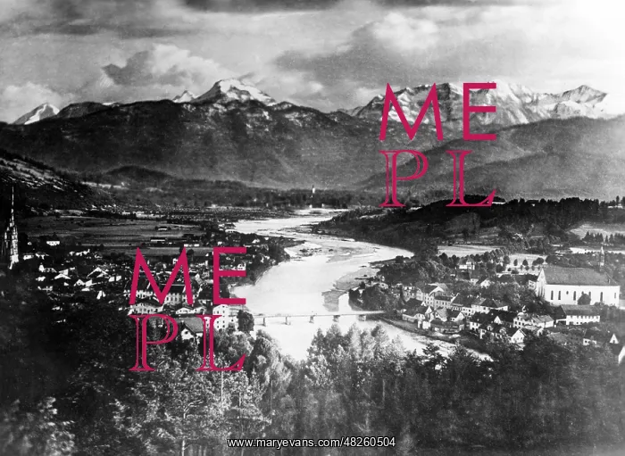 : Bad Tolz and alpine panorama, 1929 : Bad Tolz and alpine panorama, 1929