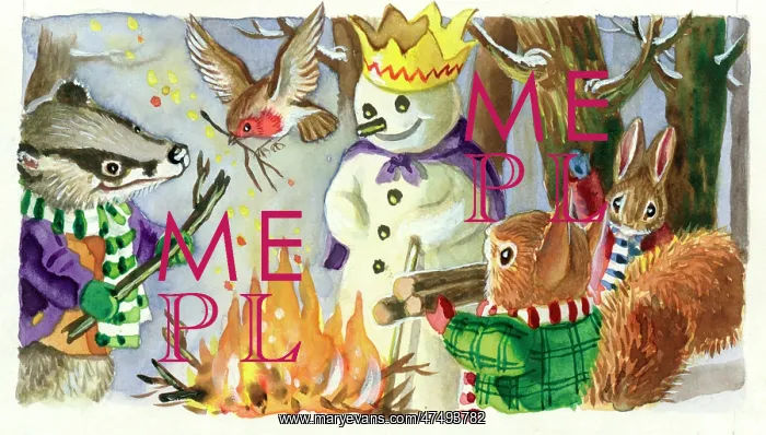 : Badger, rabbit, squirrel, snowman and bonfire : Badger, rabbit, squirrel, snowman and bonfire