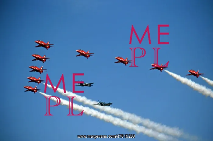 : BAe Systems Hawks RAF Red Arrows flypast with Spitfires : BAe Systems Hawks RAF Red Arrows flypast with Spitfires