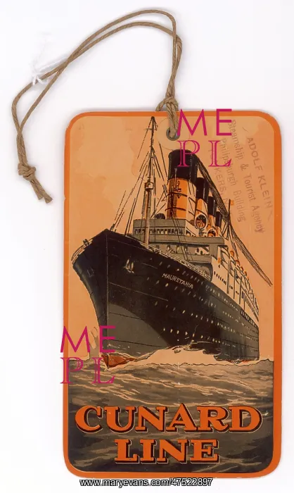 : Baggage Label for the Cunard Line : Baggage Label for the Cunard Line