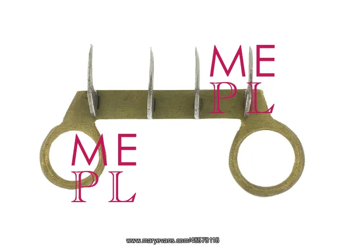 : Bagh-nakh. Bagh Nakh, Tigers Claw'. Two brass rings : Bagh-nakh. Bagh Nakh, Tigers Claw'. Two brass rings