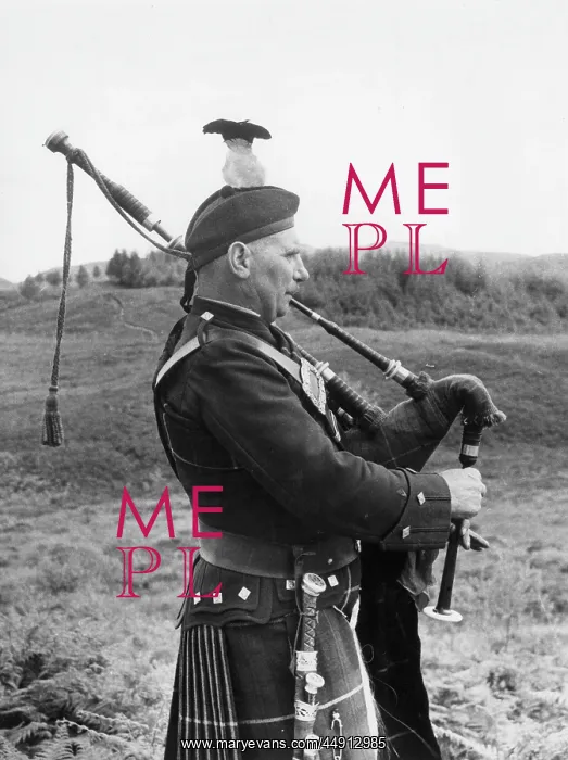 : Bagpiper in the Trossachs, Scotland : Bagpiper in the Trossachs, Scotland