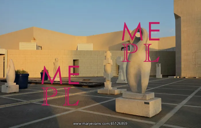 : Bahrain National Museum and sculpture courtyard : Bahrain National Museum and sculpture courtyard
