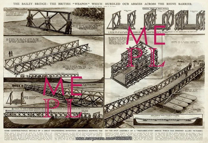 : Bailey Bridge and Rhine victory by G. H. Davis : Bailey Bridge and Rhine victory by G. H. Davis
