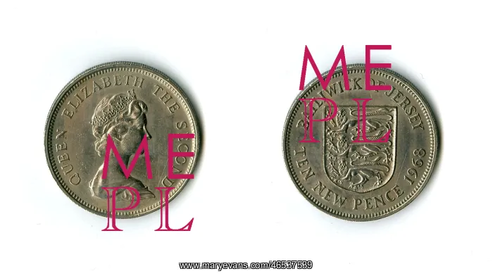 : Bailiwick of Jersey coin, ten new pence : Bailiwick of Jersey coin, ten new pence