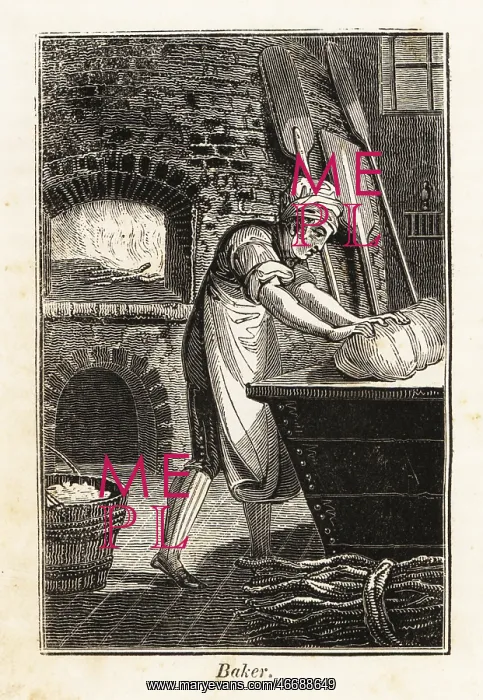 : Baker in apron and hat kneading dough in a kitchen : Baker in apron and hat kneading dough in a kitchen
