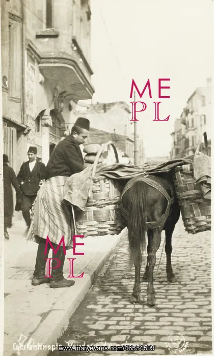 : Baker delivering bread - Constantinople, Turkey : Baker delivering bread - Constantinople, Turkey