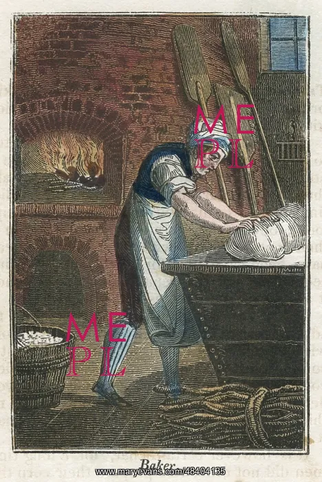  : The Baker kneading dough on lid of flour bin