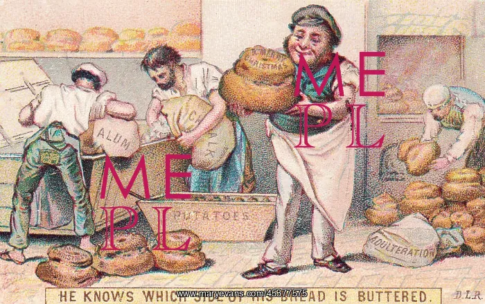: Bakers with bread on a Christmas card : Bakers with bread on a Christmas card