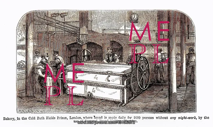 : Bakery in the Cold Bath Fields Prison, London, 1860 : Bakery in the Cold Bath Fields Prison, London, 1860