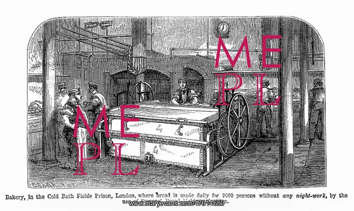 : Bakery in the Cold Bath Fields Prison, London, 1860 : Bakery in the Cold Bath Fields Prison, London, 1860