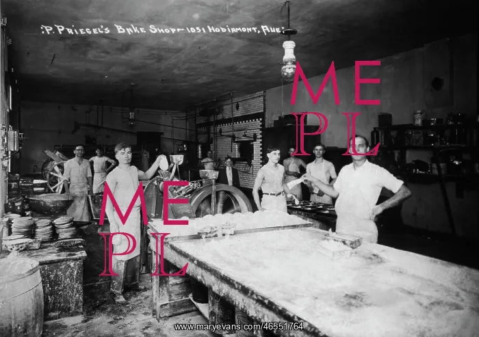 : Bakery workers, P Priegel's Bake Shop, St Louis, USA : Bakery workers, P Priegel's Bake Shop, St Louis, USA