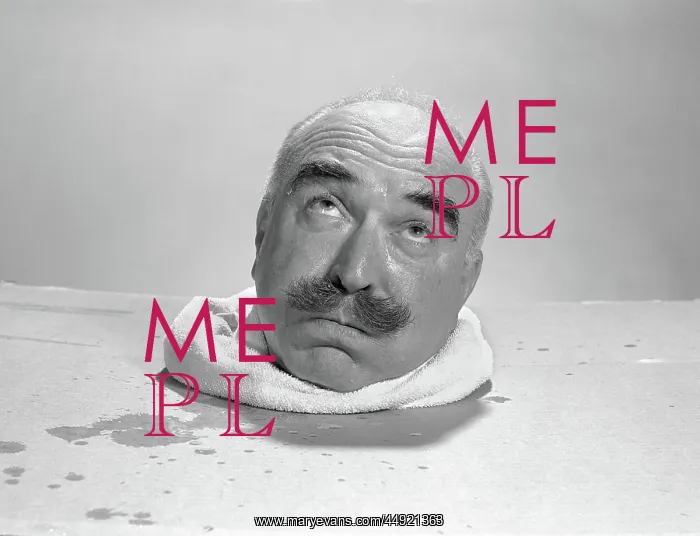 : Bald elderly man head sweating in steam box : Bald elderly man head sweating in steam box
