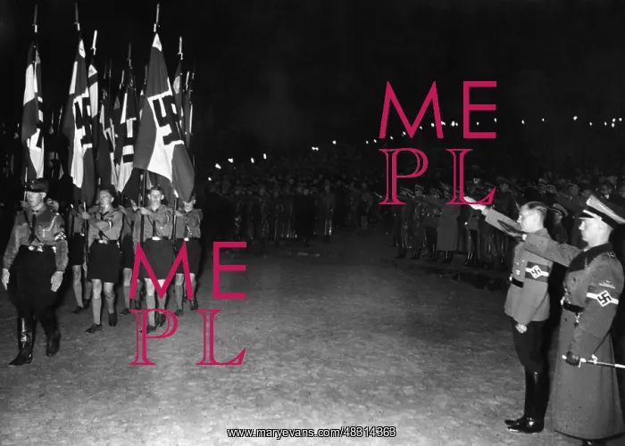: Baldur von Schirach next to HJ members marching past : Baldur von Schirach next to HJ members marching past