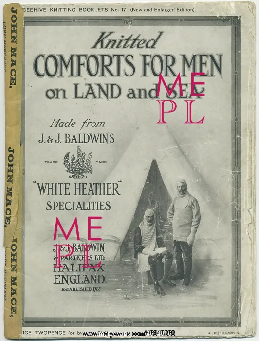 : Baldwin's knitting leaflet, WW1 : Baldwin's knitting leaflet, WW1