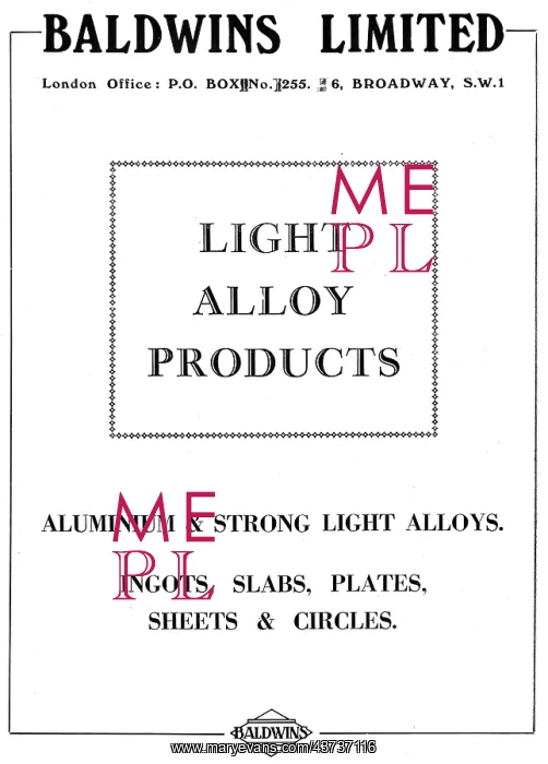 : Baldwins Light Alloy Products : Baldwins Light Alloy Products