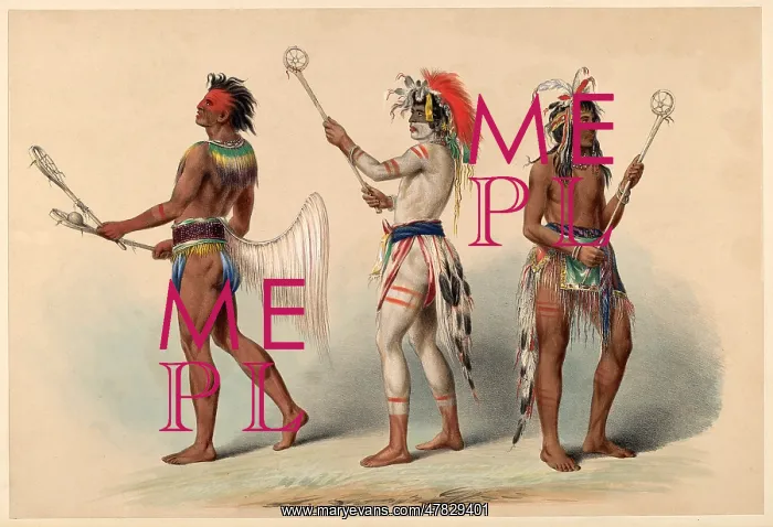 : Ball Players, George Catlin, 1844 : Ball Players, George Catlin, 1844