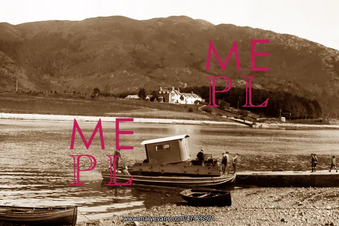 : Ballachulish Car Ferry with car and caravan : Ballachulish Car Ferry with car and caravan