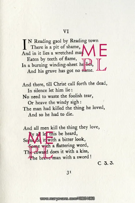 : The Ballad of Reading Gaol by Oscar Wilde final verse