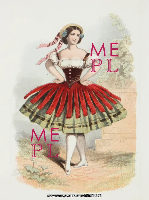  : Ballerina. A ballerina poses wearing a dress based on traditional folk or peasant costume