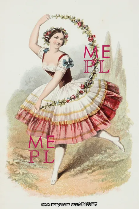  : Ballerina. A happy looking ballerina dances in a folk-inspired costume