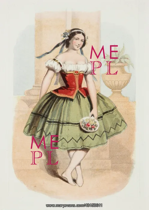  : Ballerina. A ballerina wearing a folk or peasant-inspired costume poses