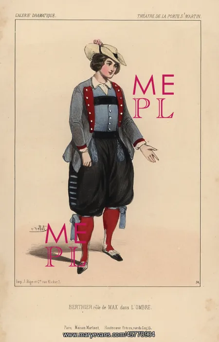 : Ballet dancer Berthier as Max in the ballet-pantomime : Ballet dancer Berthier as Max in the ballet-pantomime