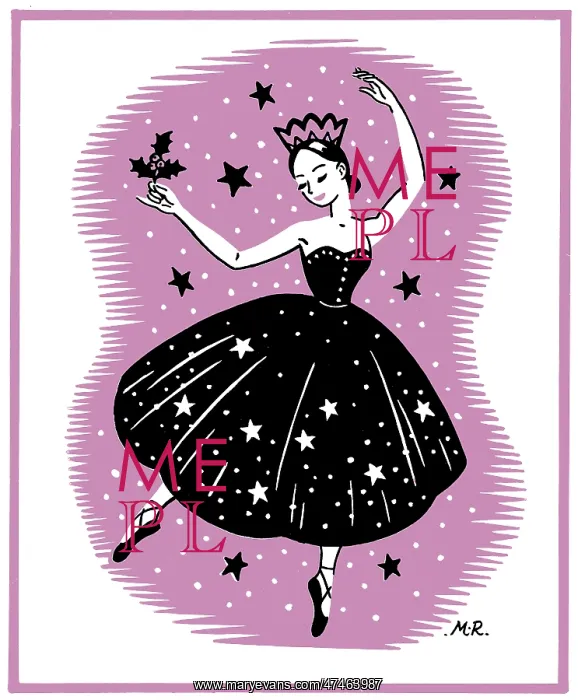 : Ballet Dancer ? holding a sprig of holly : Ballet Dancer ? holding a sprig of holly