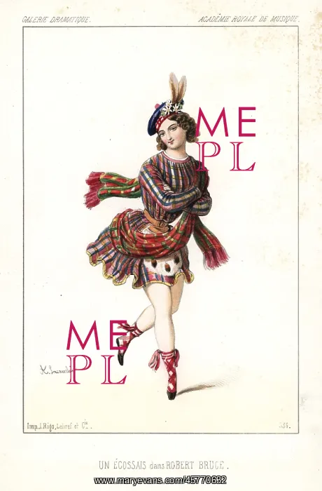 : Ballet dancer in Scottish costume in Robert Bruce, 1846 : Ballet dancer in Scottish costume in Robert Bruce, 1846
