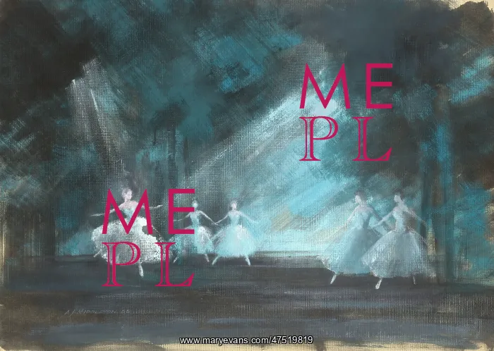 : Five ballet dancers on the stage : Five ballet dancers on the stage