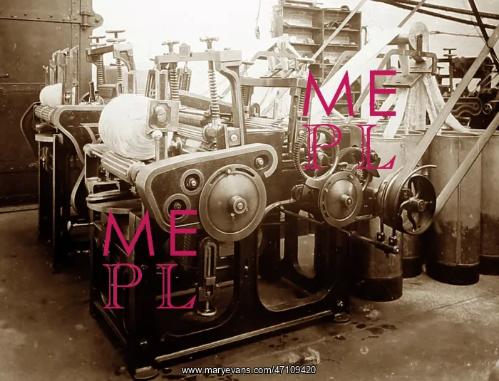 : Balling machine in a woollen mill in Bradford : Balling machine in a woollen mill in Bradford