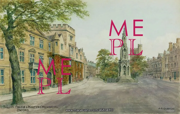 : Balliol College and Martyrs Memorial, Oxford, Oxfordshire : Balliol College and Martyrs Memorial, Oxford, Oxfordshire