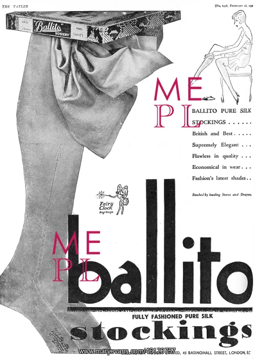 : Ballito stockings advertisement : Ballito stockings advertisement