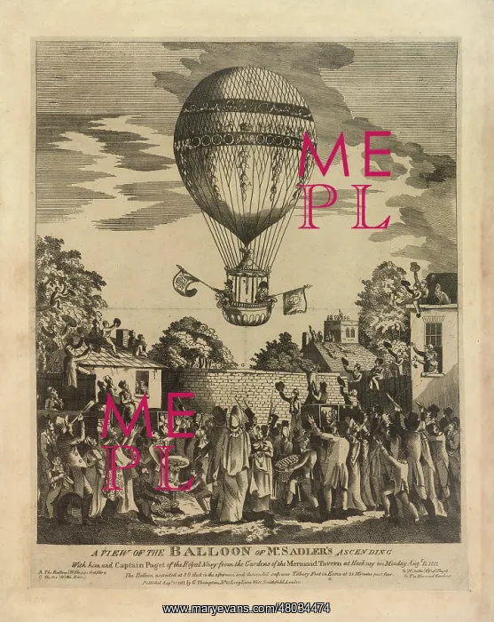 : Balloon ascending with Sadler and Paget : Balloon ascending with Sadler and Paget