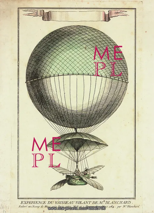 : Balloon ascent by Blanchard, Champ de Mars, Paris : Balloon ascent by Blanchard, Champ de Mars, Paris