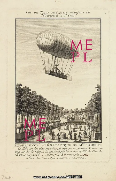 : Balloon ascent from St Cloud, Paris : Balloon ascent from St Cloud, Paris