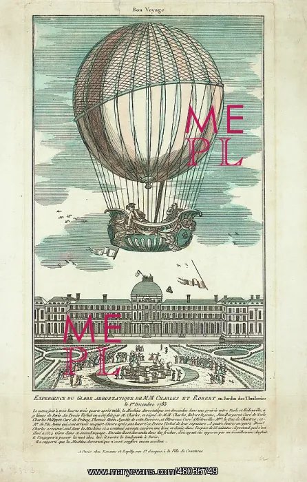 : Balloon ascent from the Tuileries Gardens, Paris : Balloon ascent from the Tuileries Gardens, Paris
