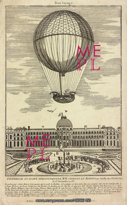 : Balloon ascent, Tuileries Gardens, Paris : Balloon ascent, Tuileries Gardens, Paris