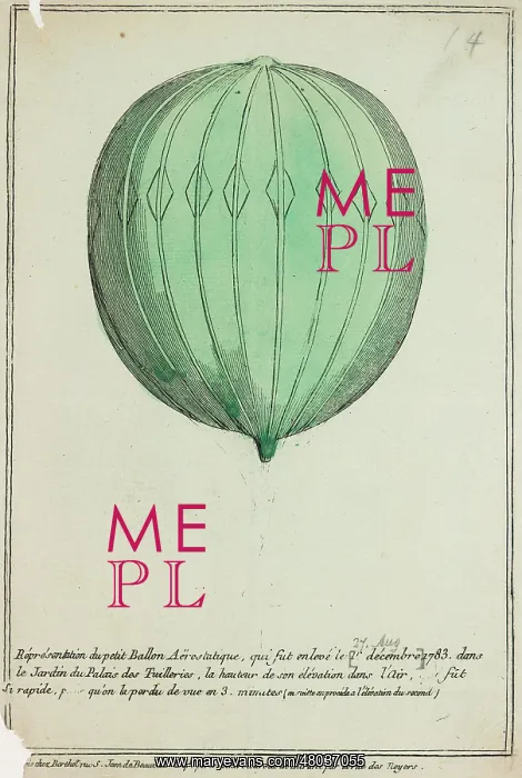 : Balloon ascent from Tuileries Gardens, Paris : Balloon ascent from Tuileries Gardens, Paris