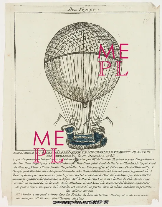 : Balloon ascent from Tuileries Gardens, Paris : Balloon ascent from Tuileries Gardens, Paris