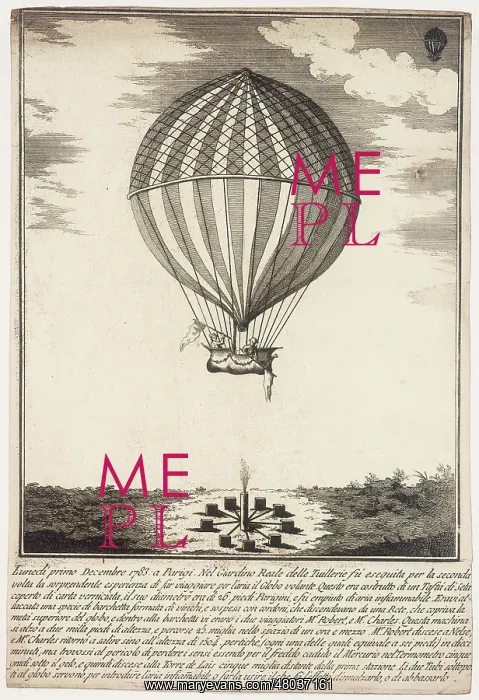 : Balloon ascent from Tuileries Gardens, Paris : Balloon ascent from Tuileries Gardens, Paris