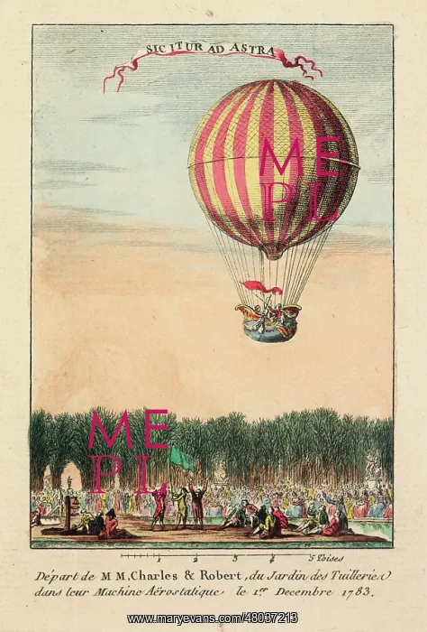 : Balloon ascent from Tuileries Gardens, Paris : Balloon ascent from Tuileries Gardens, Paris