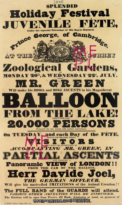 : Balloon event, Charles Green : Balloon event, Charles Green