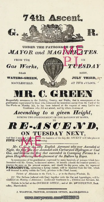 : Balloon event, Charles Green, Macclesfield : Balloon event, Charles Green, Macclesfield