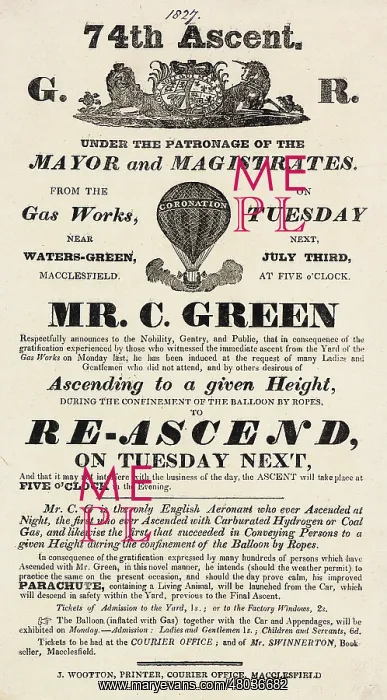 : Balloon event, Charles Green, Macclesfield : Balloon event, Charles Green, Macclesfield