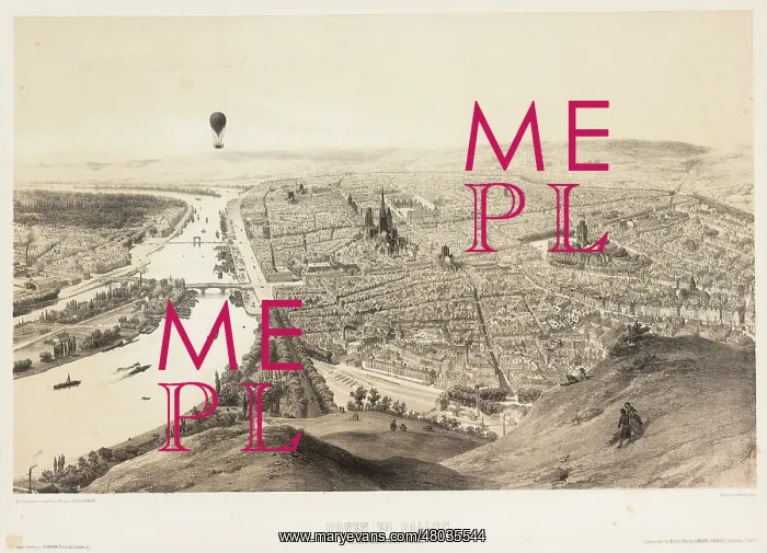: Balloon flight over Rouen, France : Balloon flight over Rouen, France